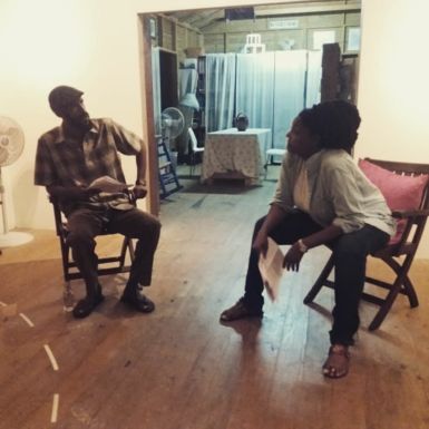 Dy Browne and Kim Weekes in a reading of 'Pretty Daughta' by Matthew Kupakwashe Murrell, Directed by Levi King.